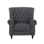 Poltrona reclinabile push-back blu navy / marrone cognac / antracite, tessuto e similpelle, monoposto