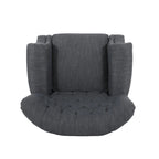 Poltrona reclinabile push-back blu navy / marrone cognac / antracite, tessuto e similpelle, monoposto