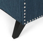 Poltrona reclinabile push-back blu navy / marrone cognac / antracite, tessuto e similpelle, monoposto