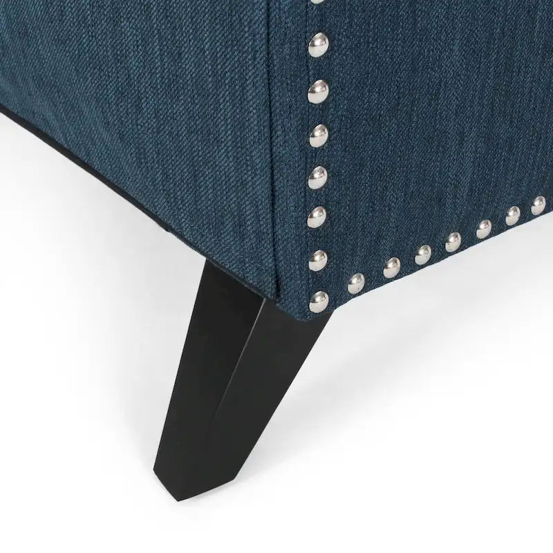 Poltrona reclinabile push-back blu navy / marrone cognac / antracite, tessuto e similpelle, monoposto