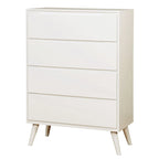 Cassettiera moderna di metà secolo a 4 cassetti – Grigio / Rovere / Nero / Bianco