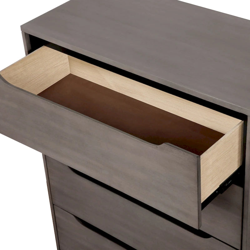 Cassettiera moderna di metà secolo a 4 cassetti – Grigio / Rovere / Nero / Bianco