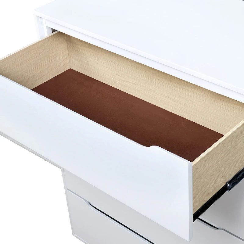 Cassettiera moderna di metà secolo a 4 cassetti – Grigio / Rovere / Nero / Bianco