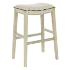Sgabello da bar a sella 76 cm – Sedile in tessuto, set da 2