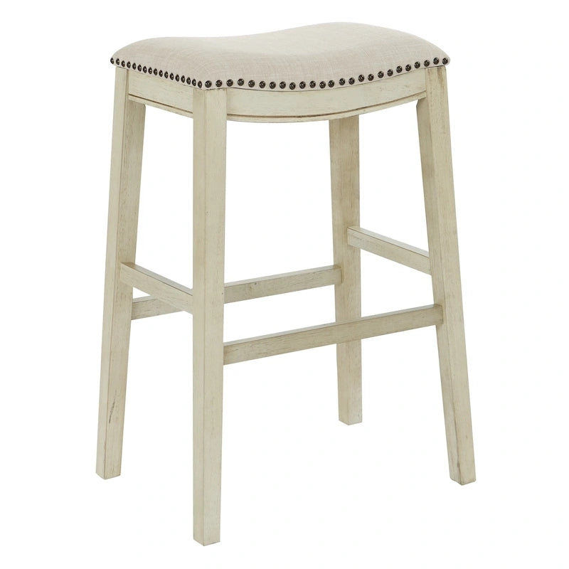 Sgabello da bar a sella 76 cm – Sedile in tessuto, set da 2