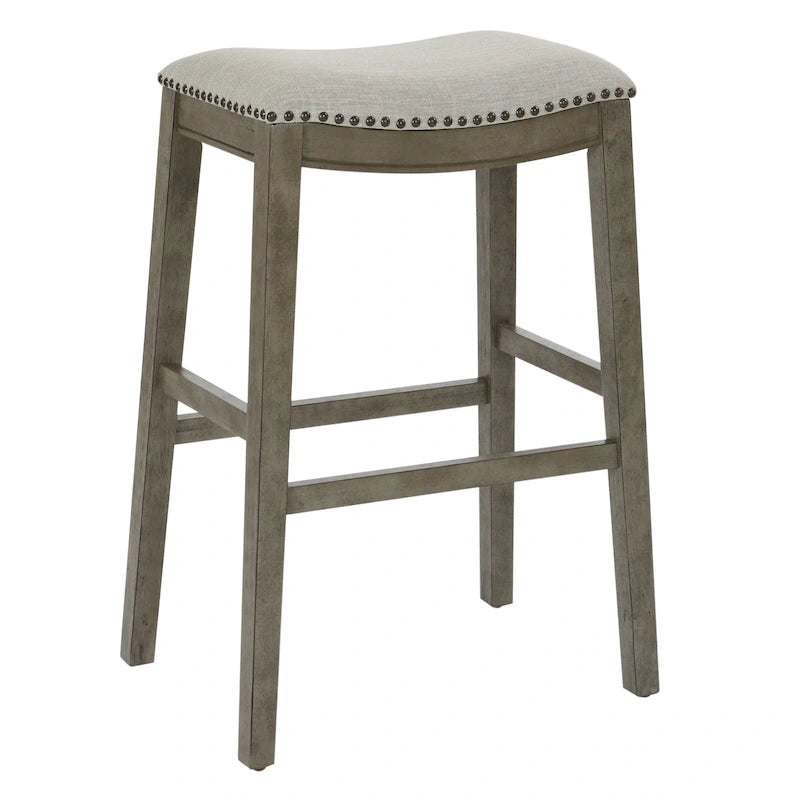 Sgabello da bar a sella 76 cm – Sedile in tessuto, set da 2