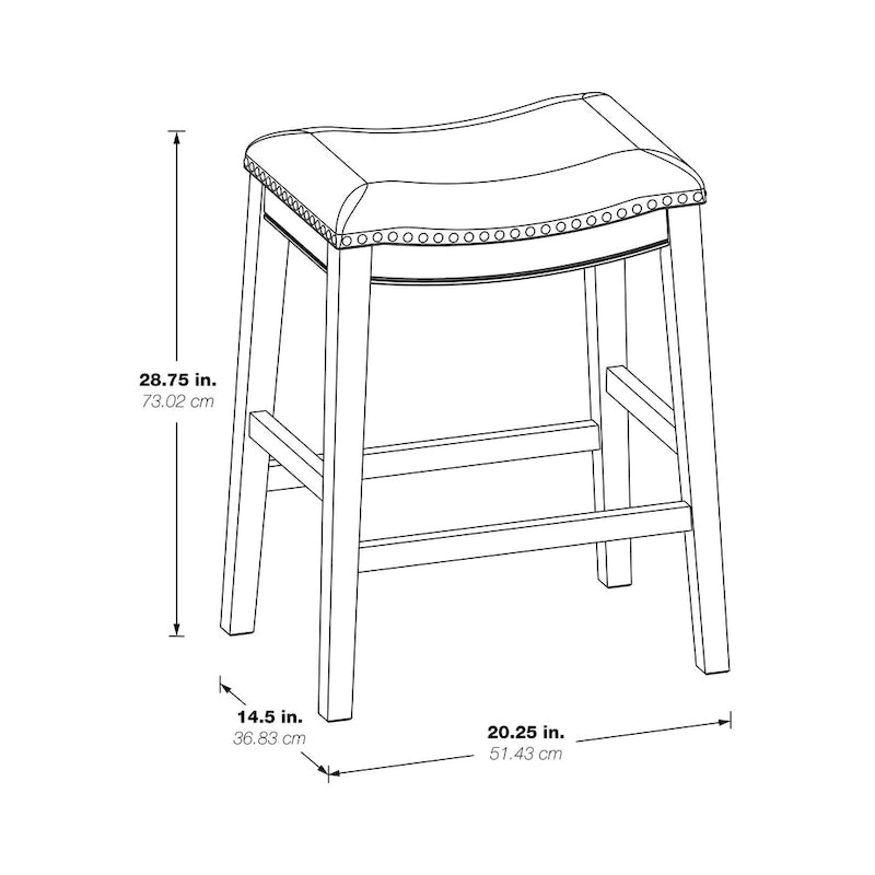 Sgabello da bar a sella 76 cm – Sedile in tessuto, set da 2