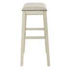Sgabello da bar a sella 76 cm – Sedile in tessuto, set da 2