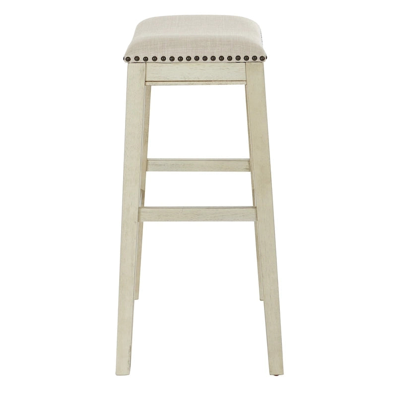 Sgabello da bar a sella 76 cm – Sedile in tessuto, set da 2