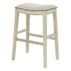Sgabello da bar a sella 76 cm – Sedile in tessuto, set da 2