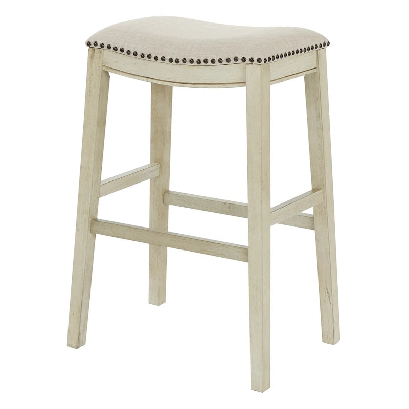 Sgabello da bar a sella 76 cm – Sedile in tessuto, set da 2