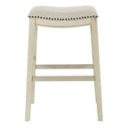 Sgabello da bar a sella 76 cm – Sedile in tessuto, set da 2