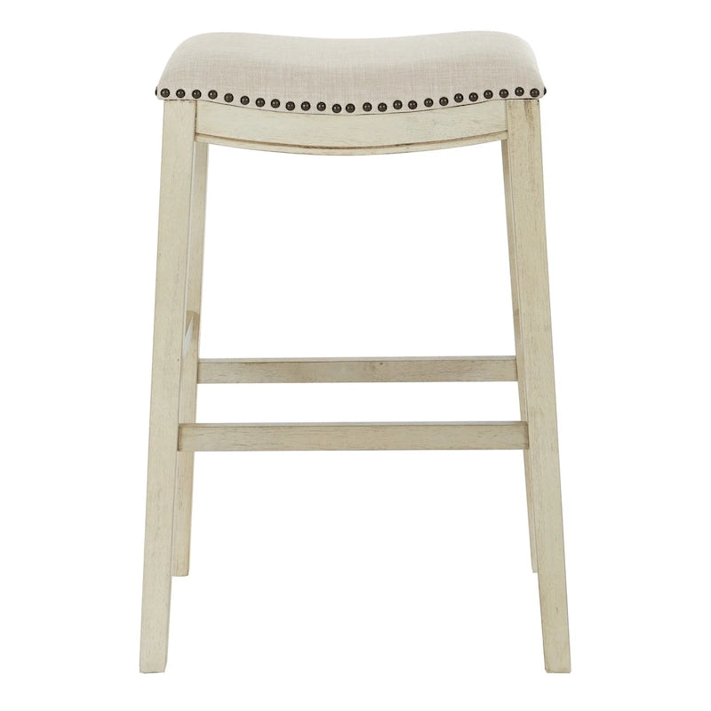 Sgabello da bar a sella 76 cm – Sedile in tessuto, set da 2