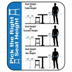 Sgabello da bar a sella 76 cm – Sedile in tessuto, set da 2