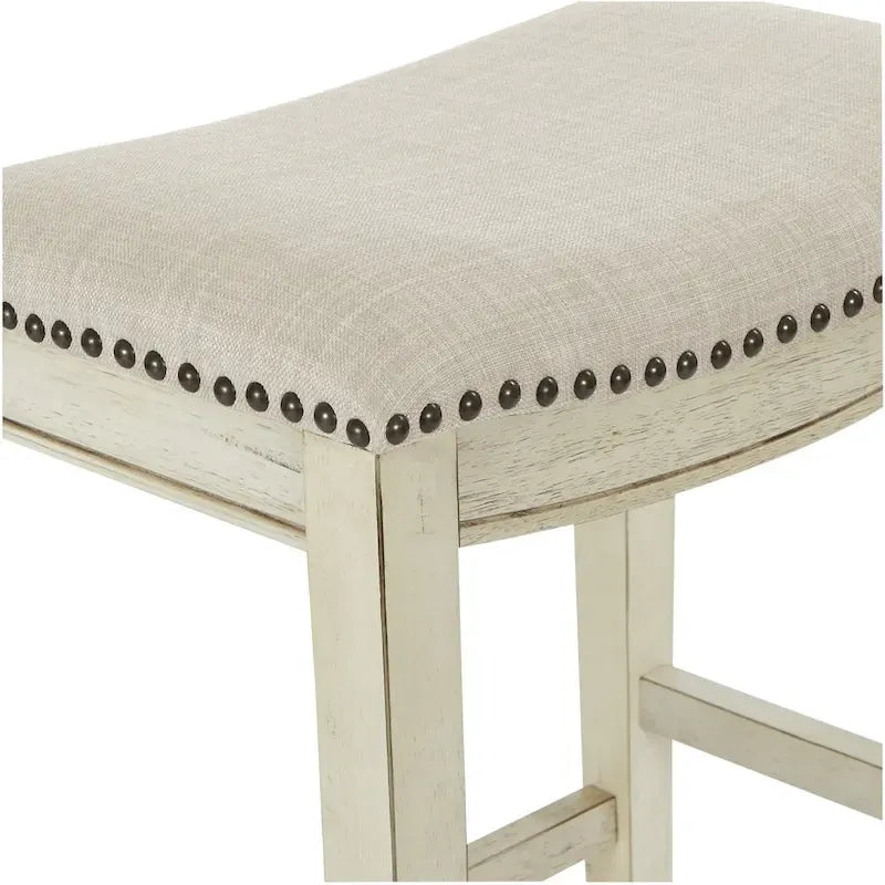 Sgabello da bar a sella 76 cm – Sedile in tessuto, set da 2