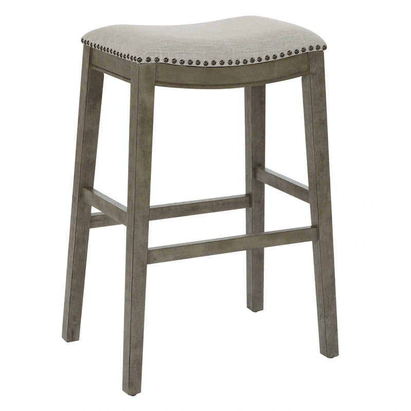 Sgabello da bar a sella 76 cm – Sedile in tessuto, set da 2