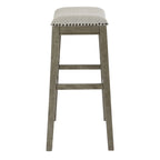 Sgabello da bar a sella 76 cm – Sedile in tessuto, set da 2