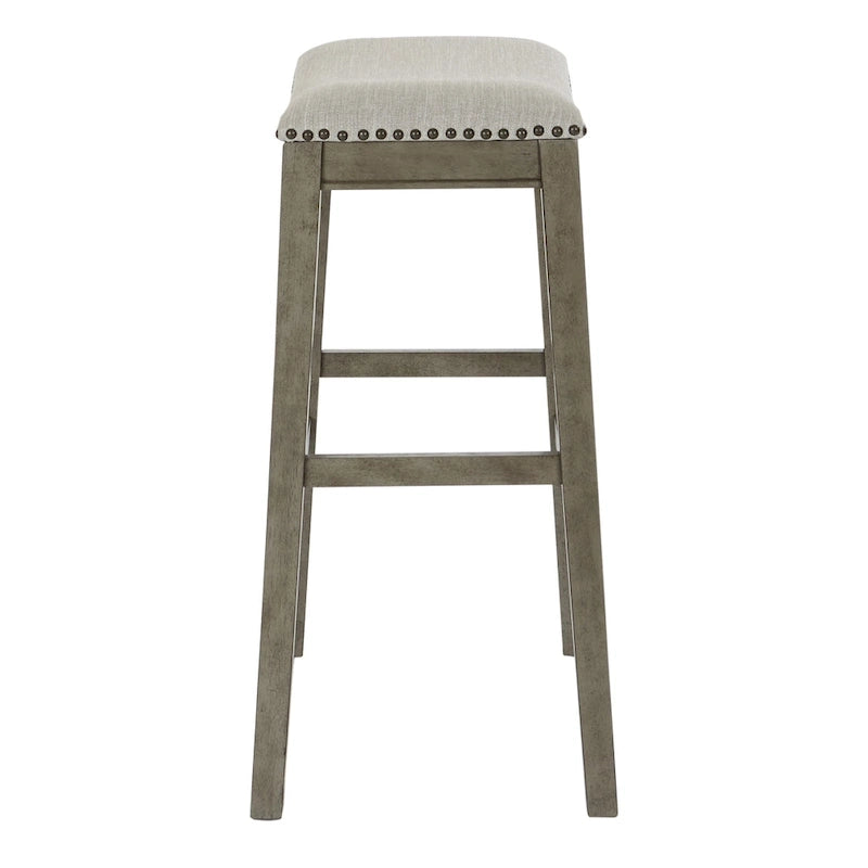 Sgabello da bar a sella 76 cm – Sedile in tessuto, set da 2