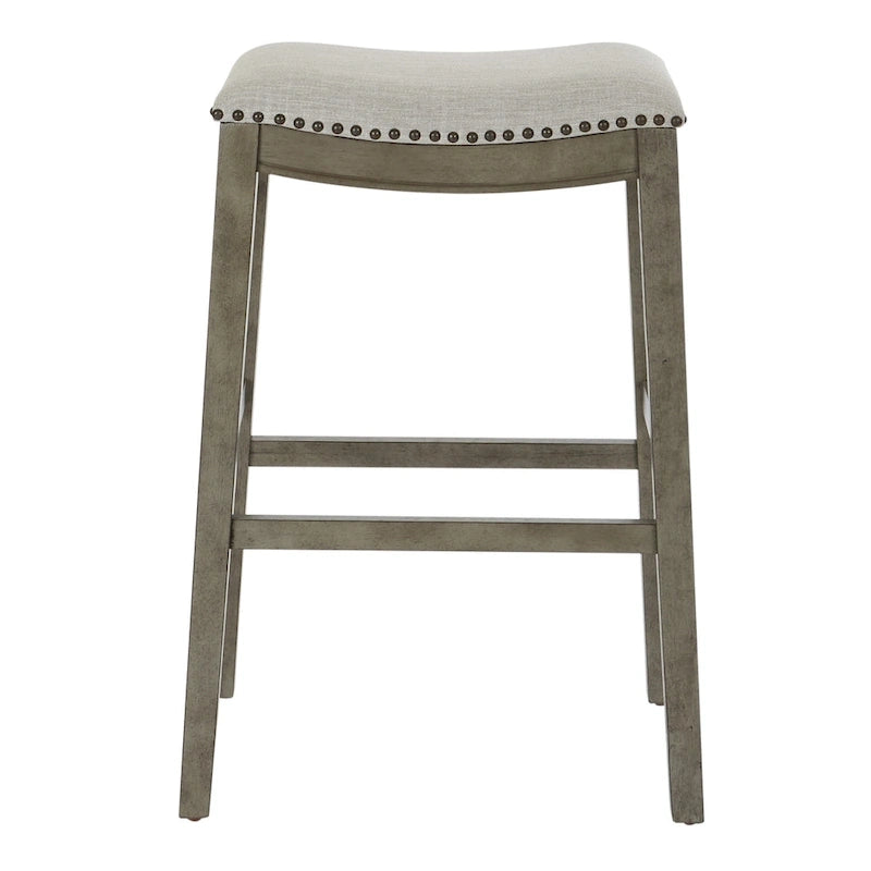 Sgabello da bar a sella 76 cm – Sedile in tessuto, set da 2