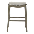 Sgabello da bar a sella 76 cm – Sedile in tessuto, set da 2