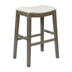Sgabello da bar a sella 76 cm – Sedile in tessuto, set da 2