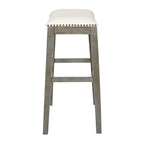 Sgabello da bar a sella 76 cm – Sedile in tessuto, set da 2