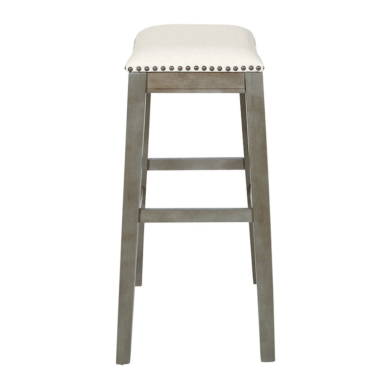 Sgabello da bar a sella 76 cm – Sedile in tessuto, set da 2