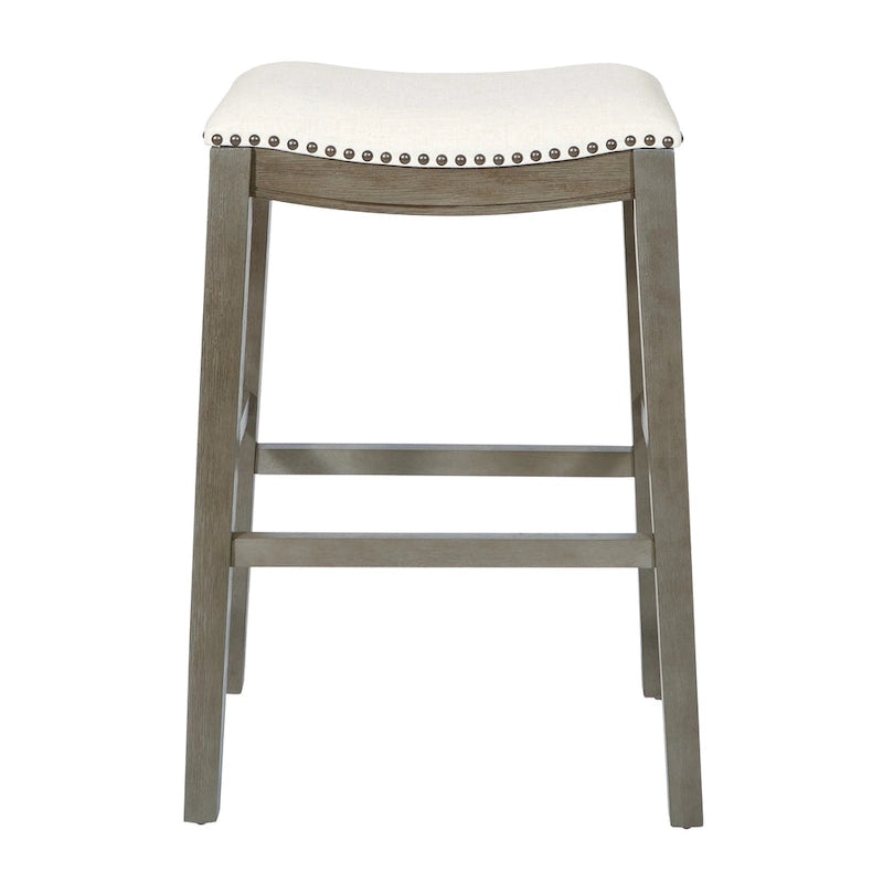 Sgabello da bar a sella 76 cm – Sedile in tessuto, set da 2