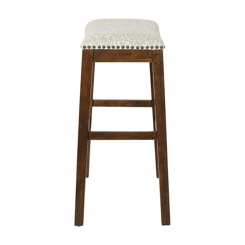 Sgabello da bar a sella 76 cm – Sedile in tessuto, set da 2