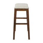 Sgabello da bar a sella 76 cm – Sedile in tessuto, set da 2