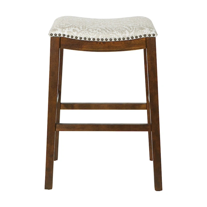 Sgabello da bar a sella 76 cm – Sedile in tessuto, set da 2