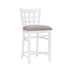 Sgabello da bancone rustico multicolore con schienale a griglia, set da 2