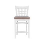 Sgabello da bancone rustico multicolore con schienale a griglia, set da 2