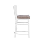 Sgabello da bancone rustico multicolore con schienale a griglia, set da 2