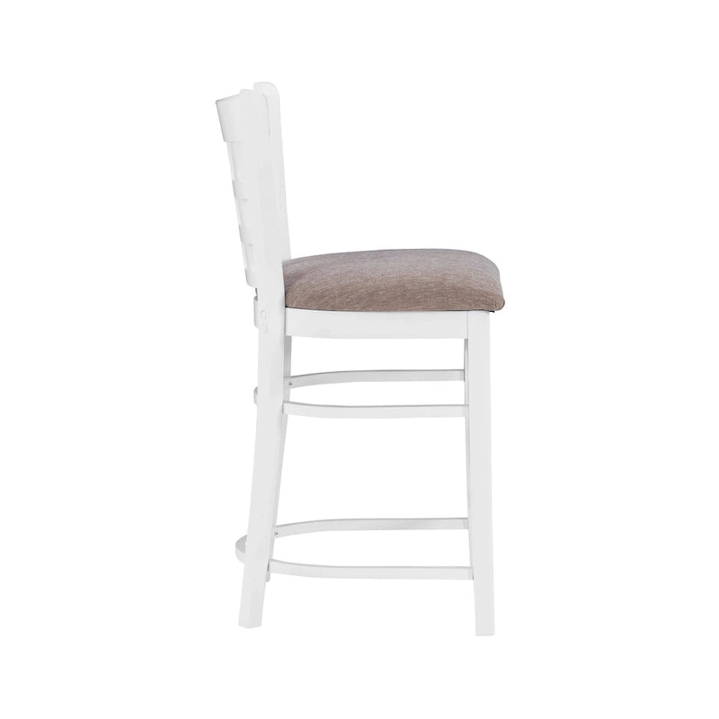 Sgabello da bancone rustico multicolore con schienale a griglia, set da 2