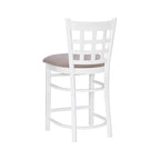 Sgabello da bancone rustico multicolore con schienale a griglia, set da 2