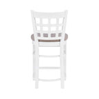 Sgabello da bancone rustico multicolore con schienale a griglia, set da 2