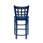 Sgabello da bancone rustico multicolore con schienale a griglia, set da 2
