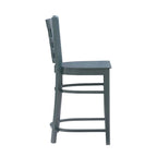 Sgabello da bancone rustico multicolore con schienale a griglia, set da 2