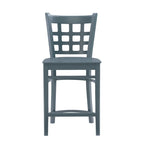 Sgabello da bancone rustico multicolore con schienale a griglia, set da 2