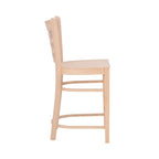Sgabello da bancone rustico multicolore con schienale a griglia, set da 2