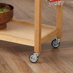 Carrello da cucina in legno marrone con ripostiglio, montaggio per 1 persona – 114 x 53 x 91 cm