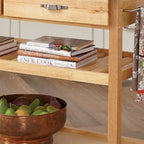 Carrello da cucina in legno marrone con ripostiglio, montaggio per 1 persona – 114 x 53 x 91 cm