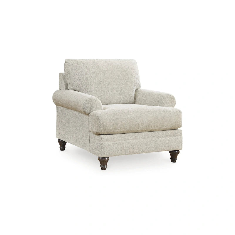 Poltrona beige con motivo a spina di pesce, monoposto – 42L x 44P x 40H