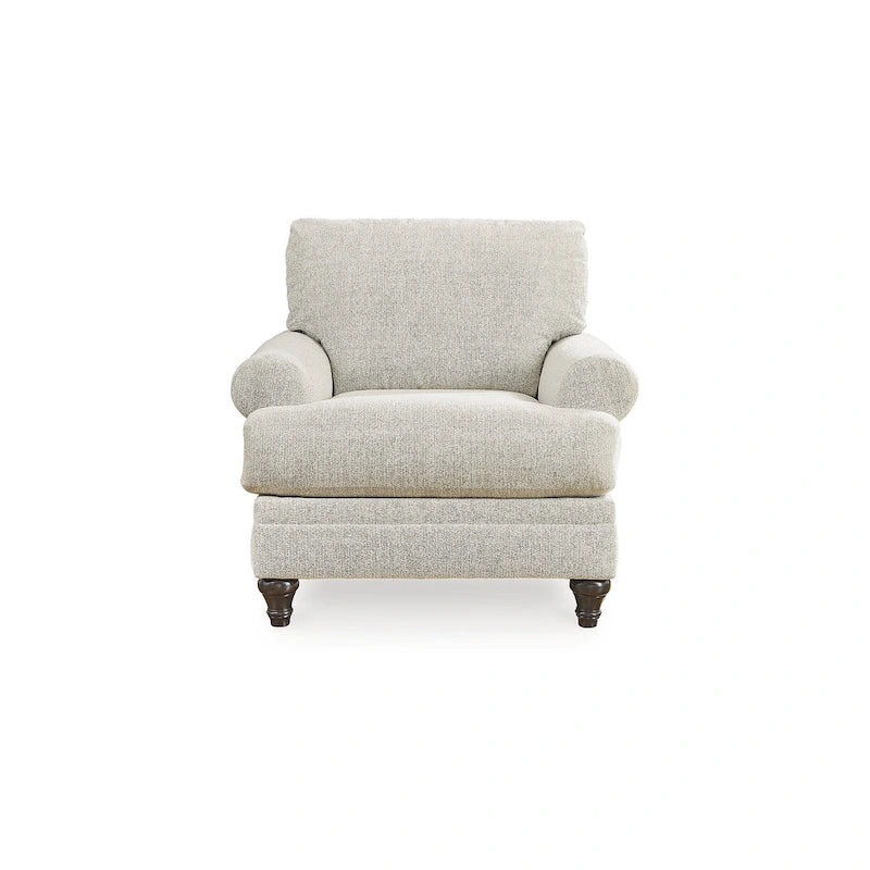 Poltrona beige con motivo a spina di pesce, monoposto – 42L x 44P x 40H