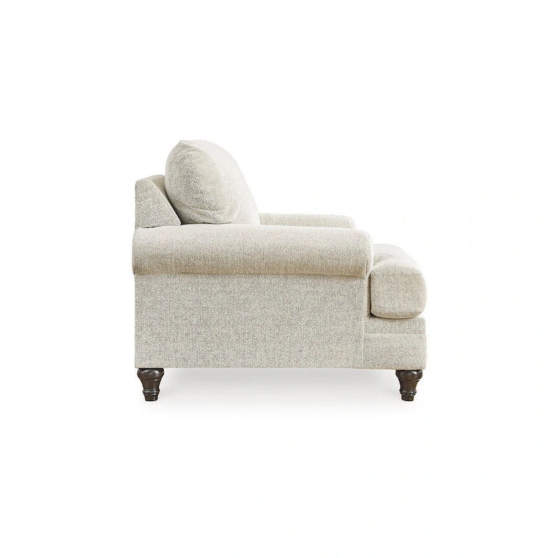 Poltrona beige con motivo a spina di pesce, monoposto – 42L x 44P x 40H