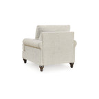 Poltrona beige con motivo a spina di pesce, monoposto – 42L x 44P x 40H
