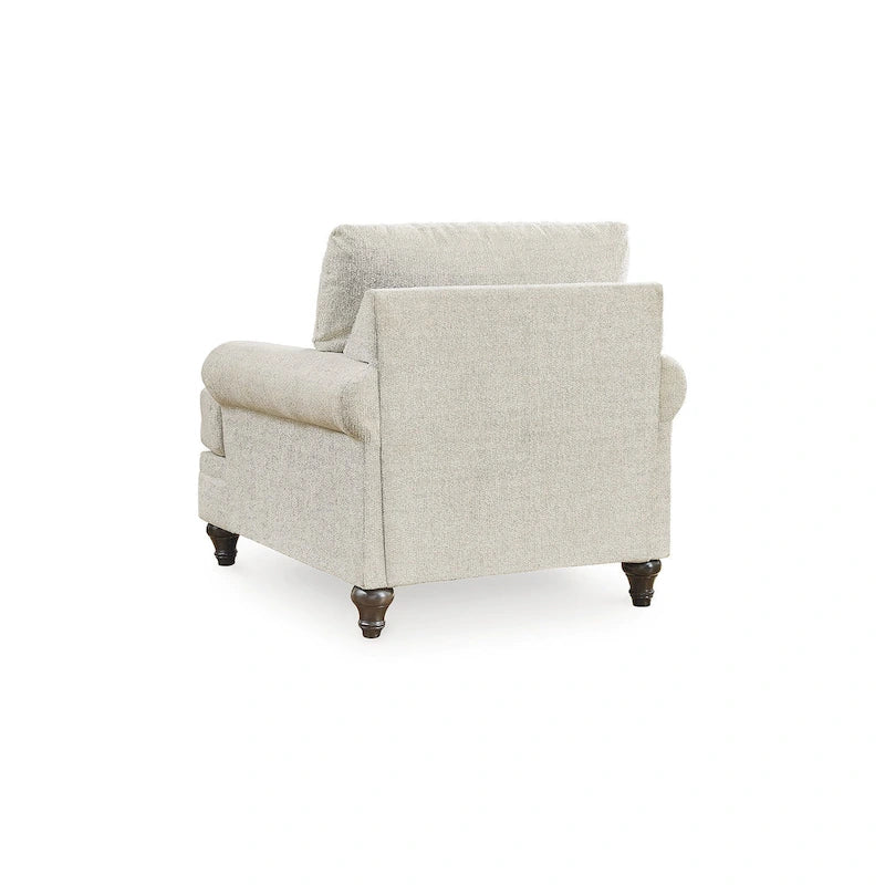 Poltrona beige con motivo a spina di pesce, monoposto – 42L x 44P x 40H