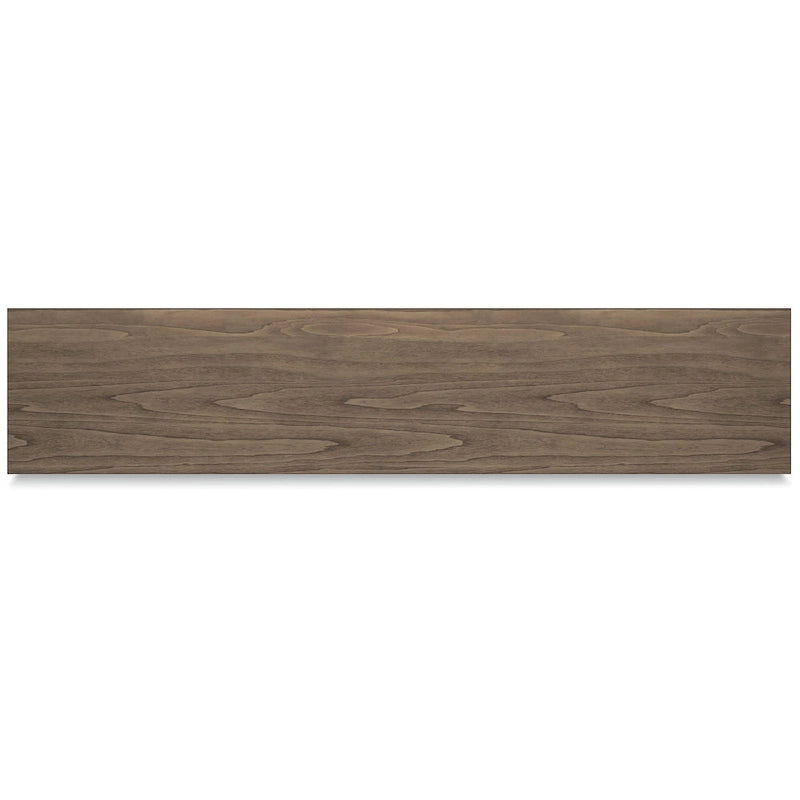 Mobile TV in legno marrone con ante in vetro, adatto a TV fino a 97", montaggio per 1 persona – 85W x 18D x 33H