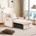 Poltrona Letto Pieghevole in Velluto Grigio / Rosa / Nero, Singola, con Schienale Regolabile
